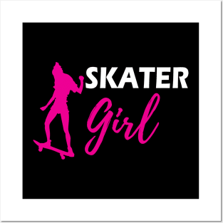 Skateboarder Girl - Skater Girl w Posters and Art